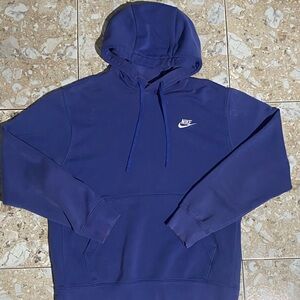 Nike Navy Blue Pullover Hoodie with White Logo